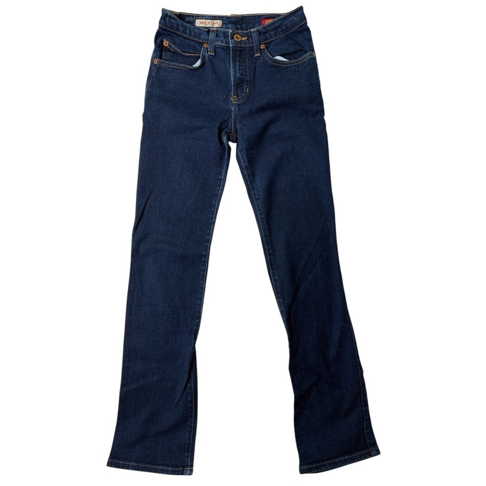 Big Star Womens 25 R Sunny Low Rise Bootcut Dark Wash Denim Jeans Made In USA